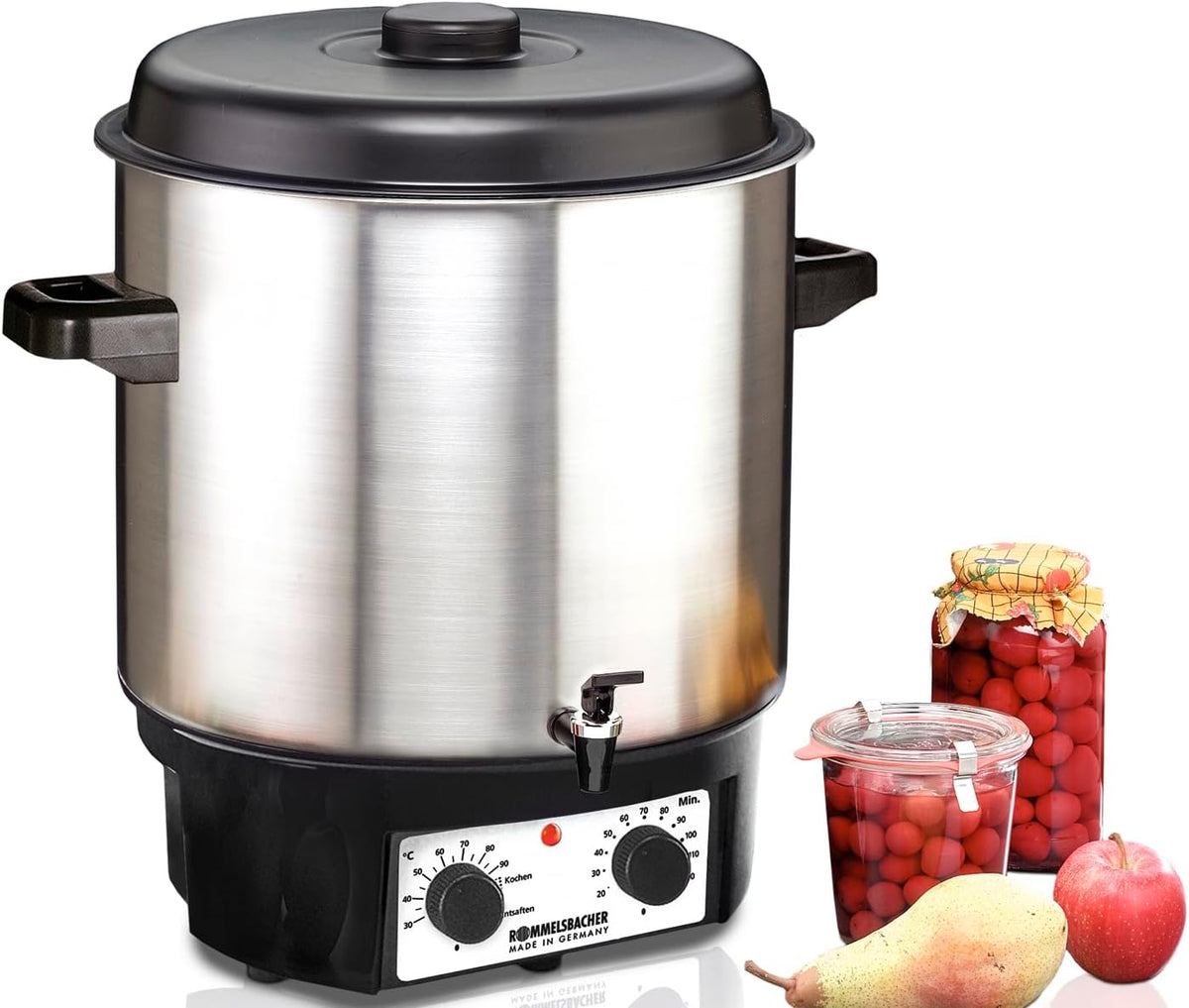 Rommelsbacher Einkochautomaten, 27 Liter, 1 Liter, Transparent, Glühwein-/Einkochvollautomat KA 2004/E, MADE IN GERMANY