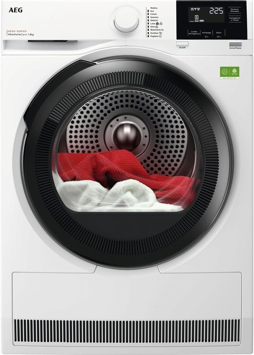 AEG Wärmepumpentrockner 8 kg, Serie 8000: AbsoluteCare Wolle- und Seidetrocknung, Testsieger der Stiftung Warentest, Energiekl. C, Energiesparend