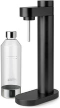 Stelton Wassersprudler, Schwarz, Brus mit flasche, Carbonator für Wasser mit CO2 - Einstellbare, Metallic