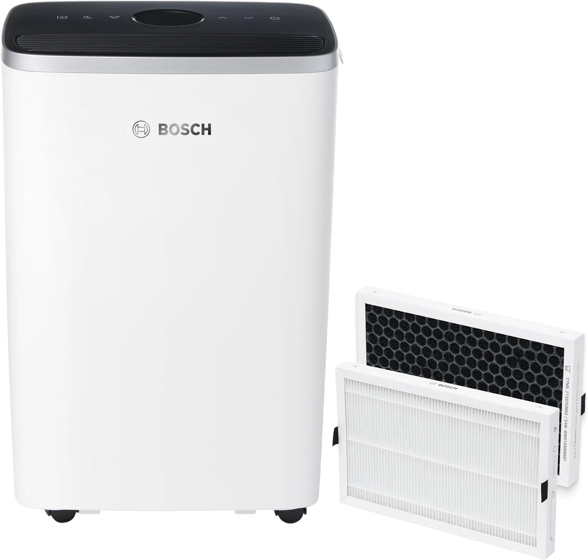 Bosch Thermotechnik Luftentfeuchter, 33 m, Weiß, Dry 4000 + Ersatzfilter für der Dry Serie Bundle - Mit, 3 Modi und 2