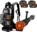 WORX Laubbläser, 80 V, Grau, WG572E, inkl. 4 x Pro Akkus & Basecamp Ladengerät
