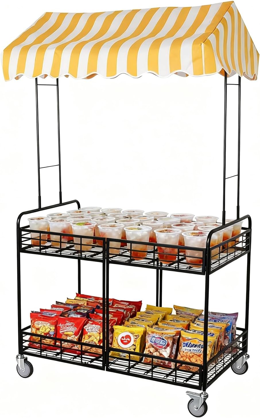 ZGZCQDSL Utility Carts, 90x60CM, Gelb/Schwarz, /35 2/5 x23 3/5 in)