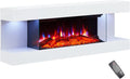 BALDERIA Elektrokamin, 1,8 kW, Weiß, Lumina - Wandkamin, LED Kamin, 3D-Flammeneffekt, 13 LED-Farben, Heizleistung
