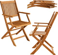 CASARIA Esszimmerstuhl, Braun, Gartenstuhl Set Outdoor, Klappbar FSC-Zertifiziert