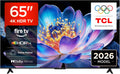 TCL Fernseher, 65 Zoll, Schwarz, Smart TV, 65V6D, 4K UHD, Smart TV, Fire TV, HDR10+, Dolby Atmos, DTS:X, Game Master