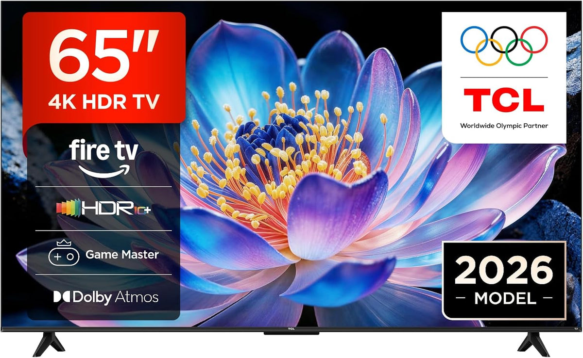 TCL Fernseher, 65 Zoll, Schwarz, Smart TV, 65V6D, 4K UHD, Smart TV, Fire TV, HDR10+, Dolby Atmos, DTS:X, Game Master