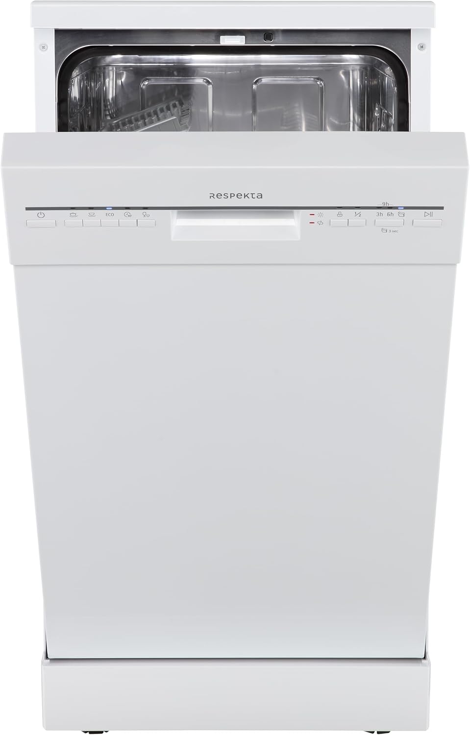 Respekta Geschirrspüler, 45 cm, 49 dB, Weiß, Bena Unterbau-, /Freistehend / 5 Programme/Startzeitvorwahl/Automatische