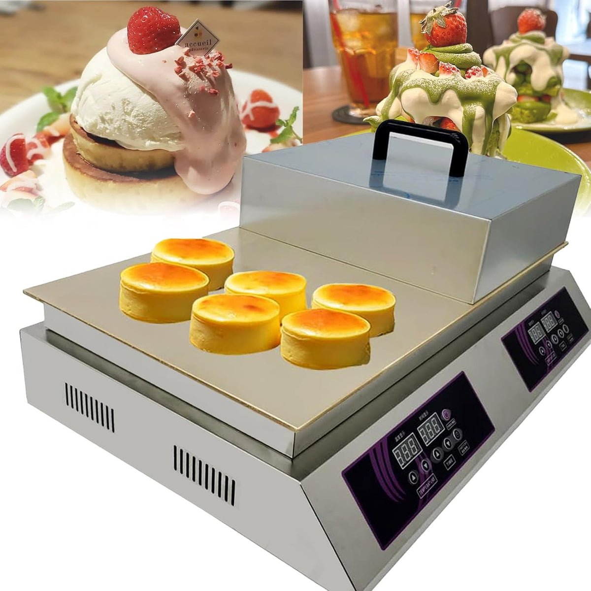 Souffle Kuchenbackautomaten, Schwarz, Pancake Maker