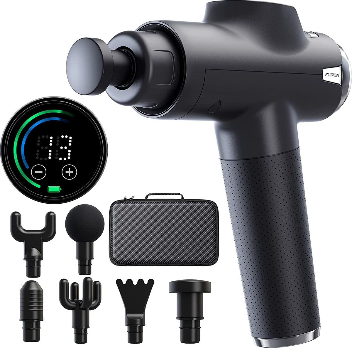 Fusion Black Pro Schreibtisch, Schwarz, Muskelmassagepistole Tiefengewebe Percussion Muskel
