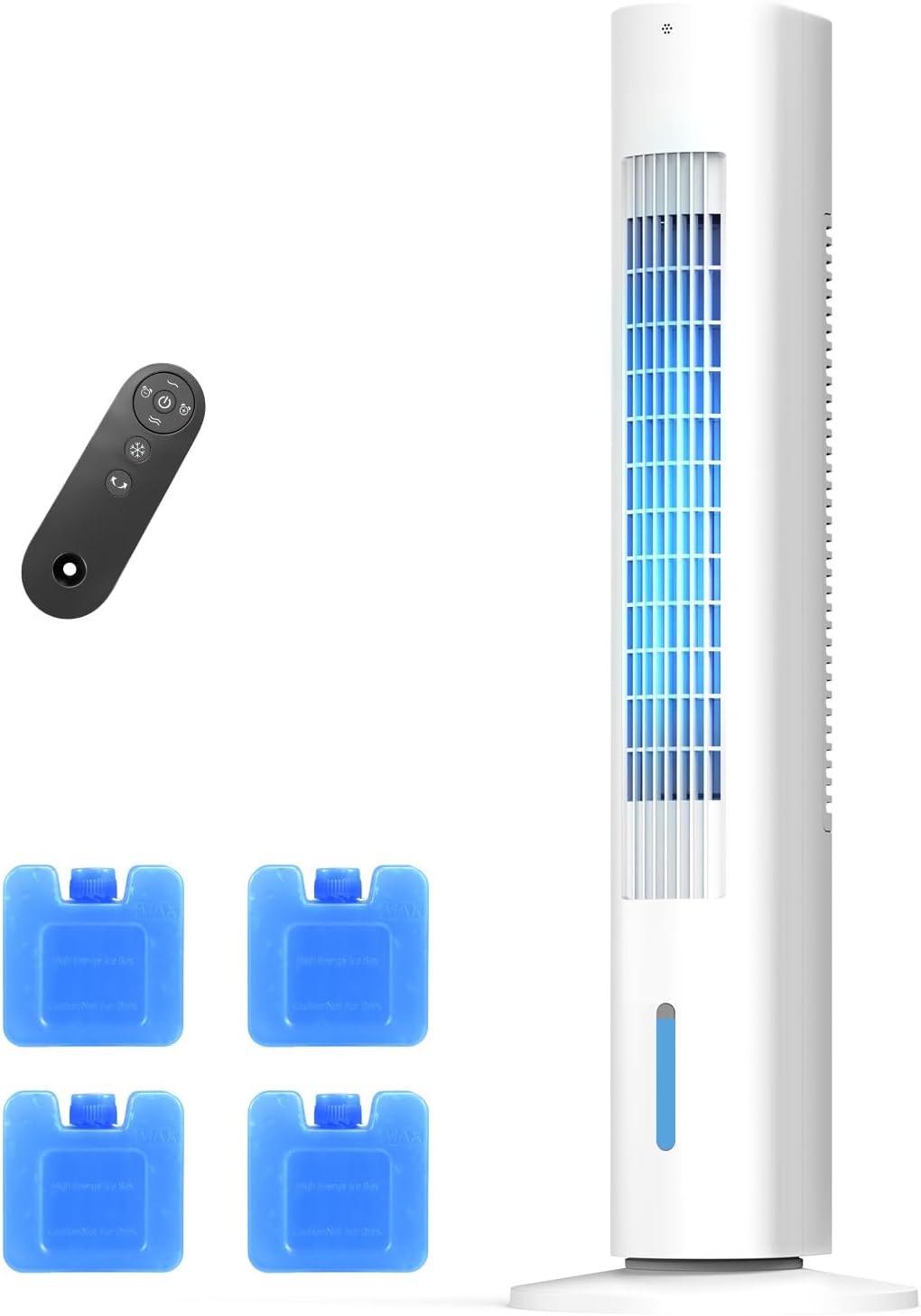 AIRTHRYL Mobiles Klimagerät, Weiß/Blau, Fensterlose tragbare Klimaanlage, Smart Timer für Zimmer, Büro, Zuhause