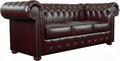 Sofa, 200 cm, Burgund, Generisch Chesterfield CASA 3-Sitzer -, - Italienisches Echtleder, Handgefertigt in Einer polnischen Manufaktur