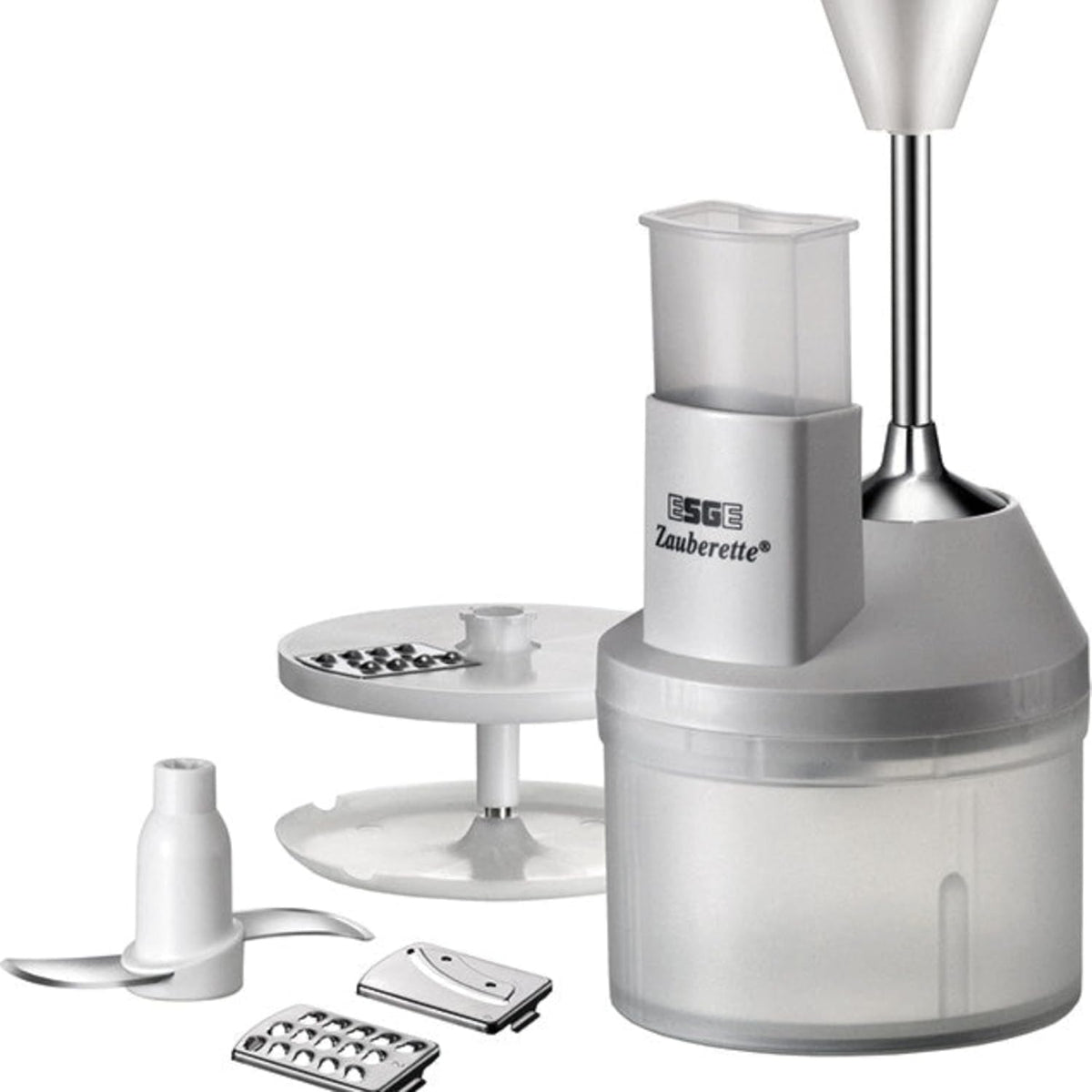 ESGE Zauberstab Mini-Standmixer, Silber, Zauberette Weiß/Hellgrau, 6500