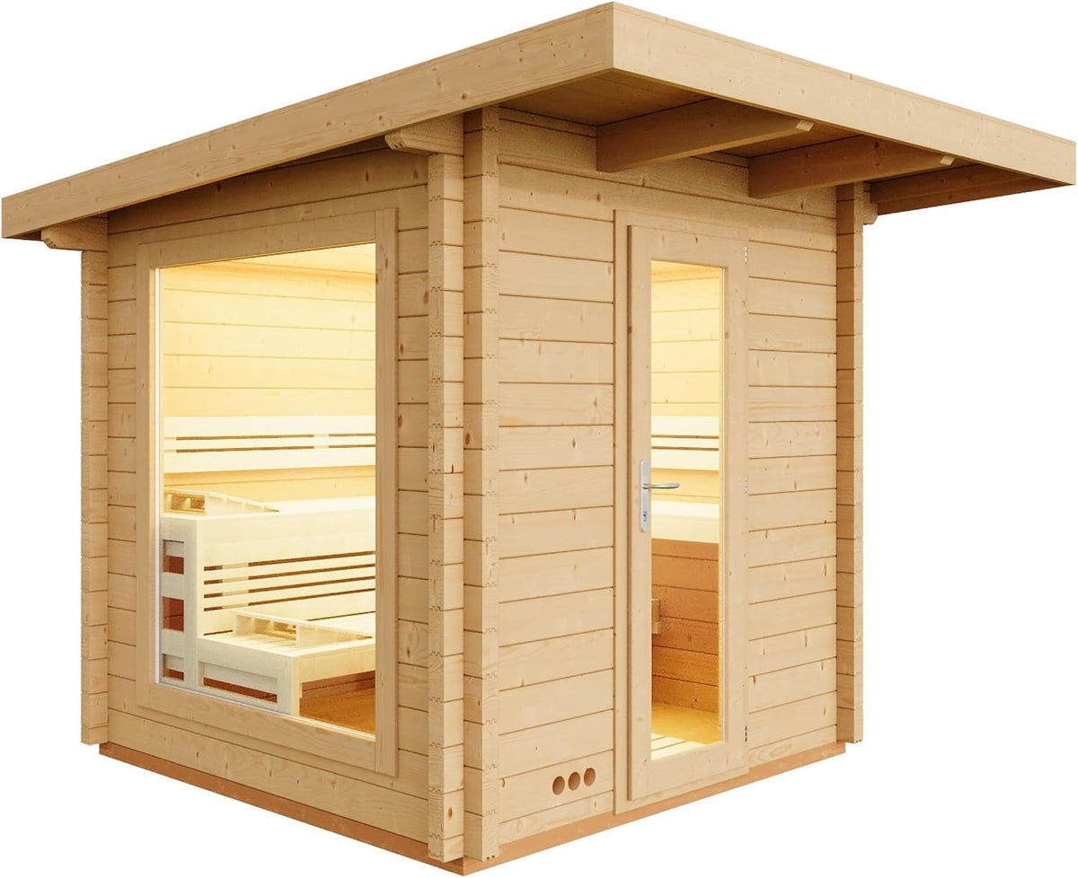 Infraworld Gartensaunas, 230x230 cm, Holz, Gartensauna Terra 5B Außensauna Massiv sauna Saunah