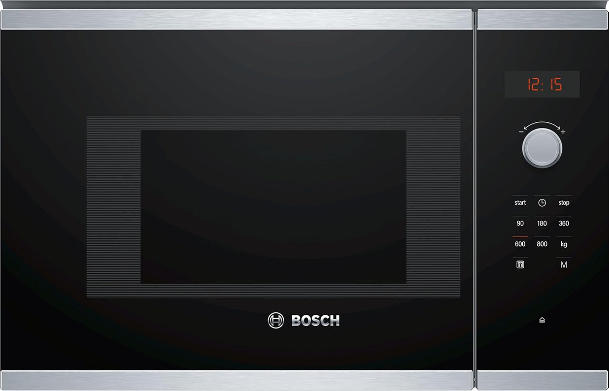 Bosch Mikrowelle, Silber, BFL523MS1F, Serie 4, Einbaugerät, Edelstahl