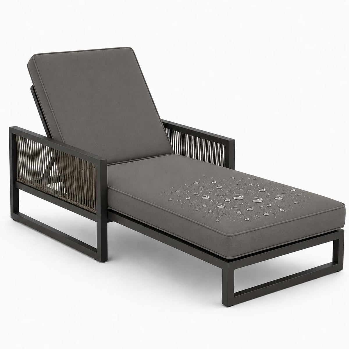 AZMAHT Liegen, 178x59x10 cm, Grau, Auflage für Sonnenliege Wetterfest, Garten -Auflage mit 50D Schaumstoff, Wasserabweisendes Polyester