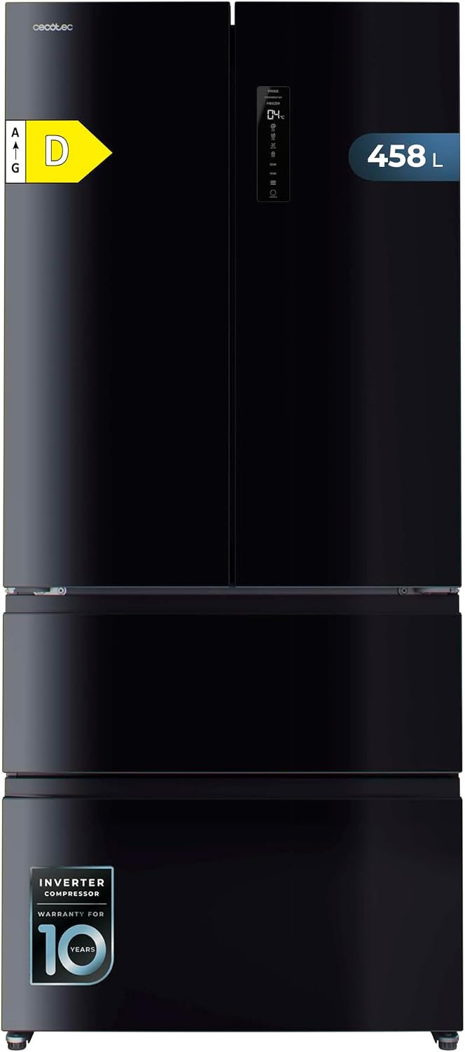 Cecotec Kühlschrank, 458 L, 29 L, Schwarz, Max Inside +, AI Radar ±0, Total No Frost, Freshness Flex Hub, Pure Air + Ionisierung