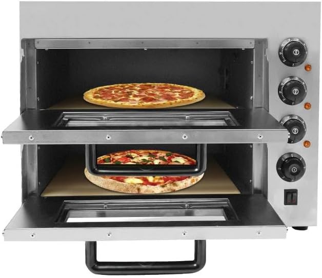 ACLICE Pizzaofen, 3000 W, 20 L, 201 Edelstahl, Gummi, Kunststoff, Glas, Cordierit, Silber
