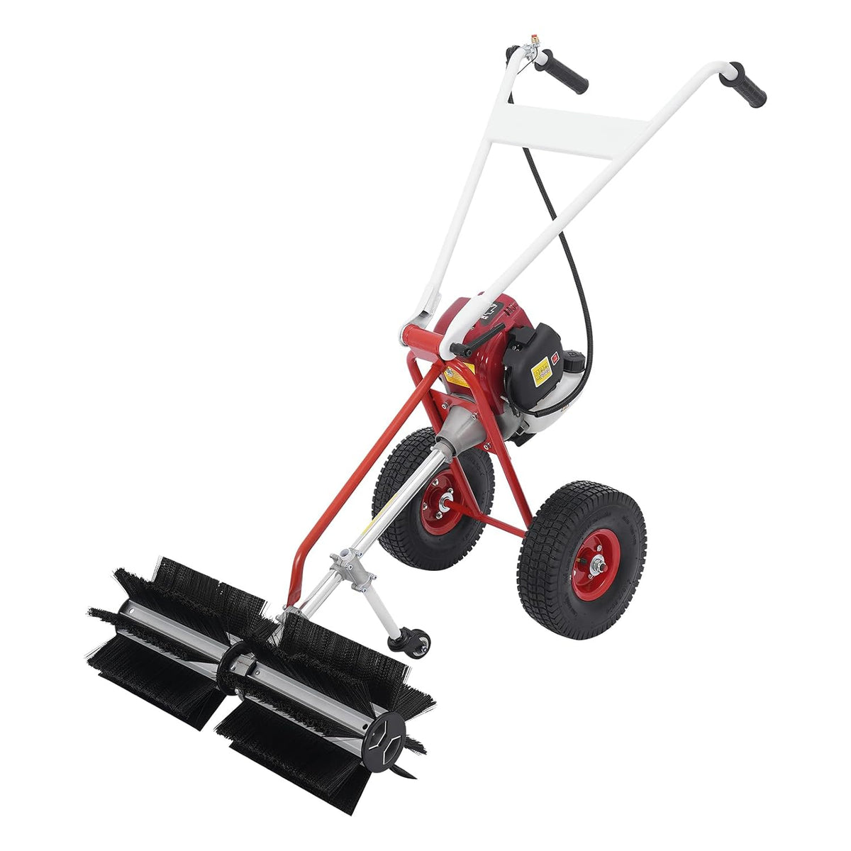 Linanty Schneefräse, 60 cm, Schwarz, 4-Takt Kehrmaschine Benzin, Motorbesen mit Arbeitsbreite, Handkehrmaschine