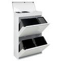 ARREGUI Mülltrennsysteme, 17 L, 68 L, Weiß/Schwarz, Top CR621-B2 Mülltrennsystem aus Stahl mit Aufbewahrungsbox
