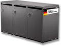 Metzler Mülltonnenbox, 240 L, Schwarz, 3er in Eisenglimmer, Mülltonnenverkleidung für 3 Tonnen abschließbar