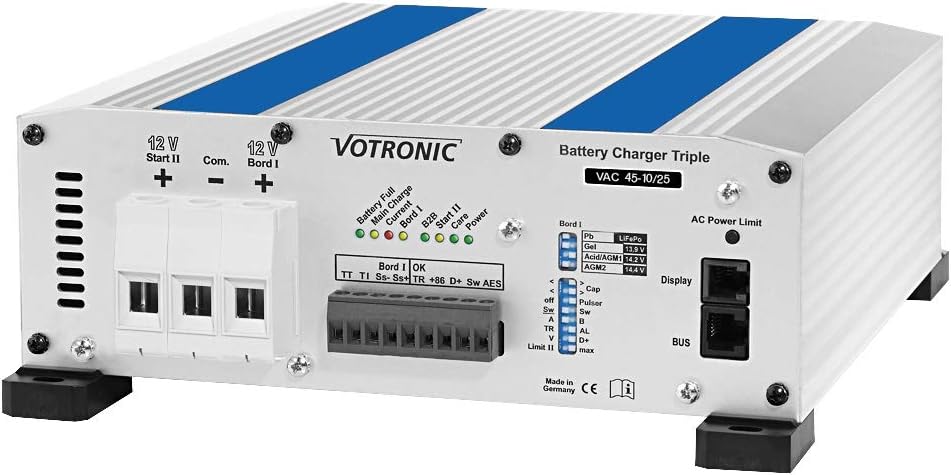 VOTRONIC Ladegeräte, Weiß/Blau, 0663 Battery Charger VAC 45-10/25 Triple Batterieladegerät