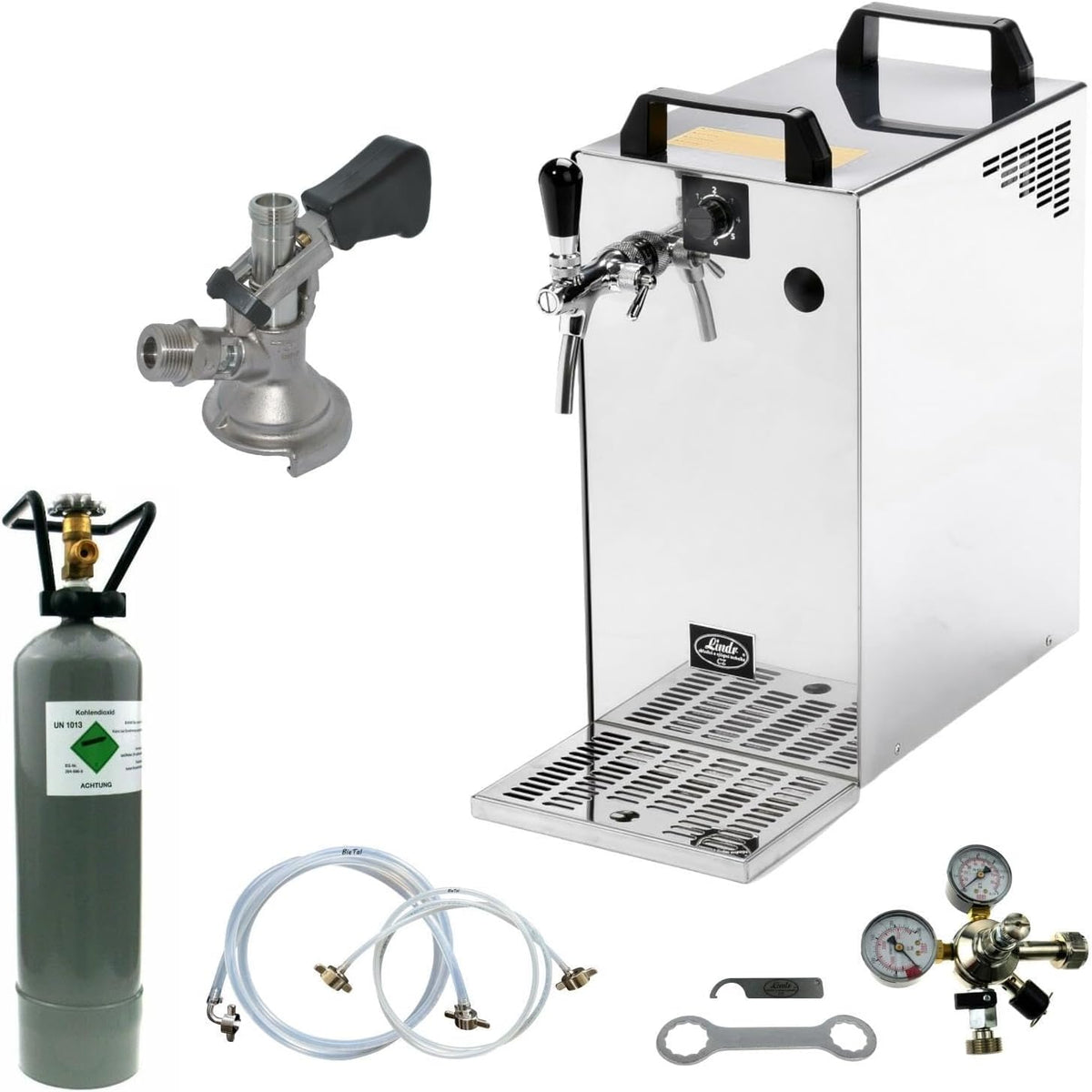 BieTal Heimbrau-Sets, 230 V / 50 Hz, 322 Watt, 1,4 A, 60 Liter, 2 Kg, Silber/Schwarz