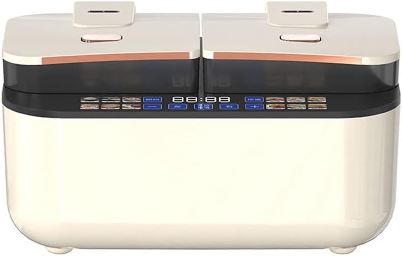 ZHJOPP Reiskocher, 2 L, Schwarz, 2 Doppeltopf, Smart, Touch Panel, Heimgebrauch, Multifunktion, Antihaft-Innentopf