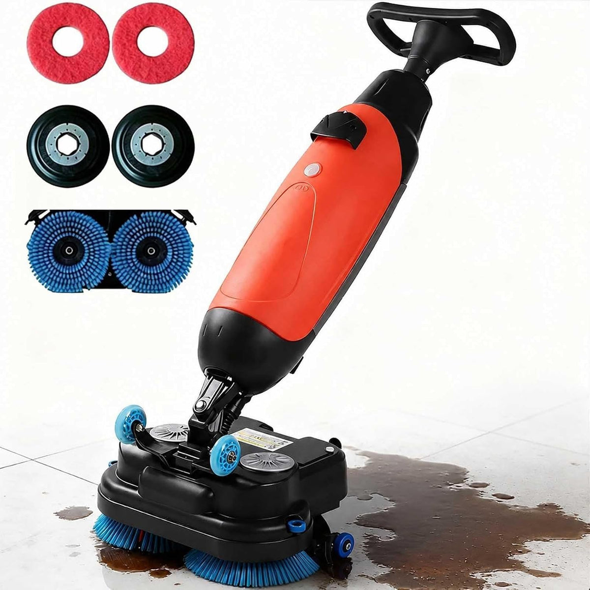aromaoveite Bodenpoliermaschinen, 17 Zoll, 4,5 L, 7,5 L, Rot, Gewerblicher Handgeführter Scheuersauger/Bodenpolierer