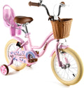 RULLY Fahrrad, Blau, Kinder für Mädchen, Laufrad mit Stützrädern, Korb & Puppensitz, Verstellbarer Sitz, für Kinder von 2