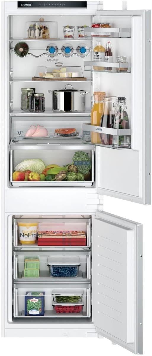 SIEMENS Kühl-Gefrierkombination, 177,2 x 54,1 cm, 184 L, 76 L, Weiß, KI86NVSE0 iQ300 Einbau-, Nische, Kühlen + Gefrieren