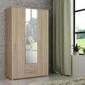Forte Kleiderschrank, 200,1 cm, 121 cm, 54 cm, Eiche, Nano 120 130, Moderner Schrank aus Holzwerkstoff, Schmaler Schrank