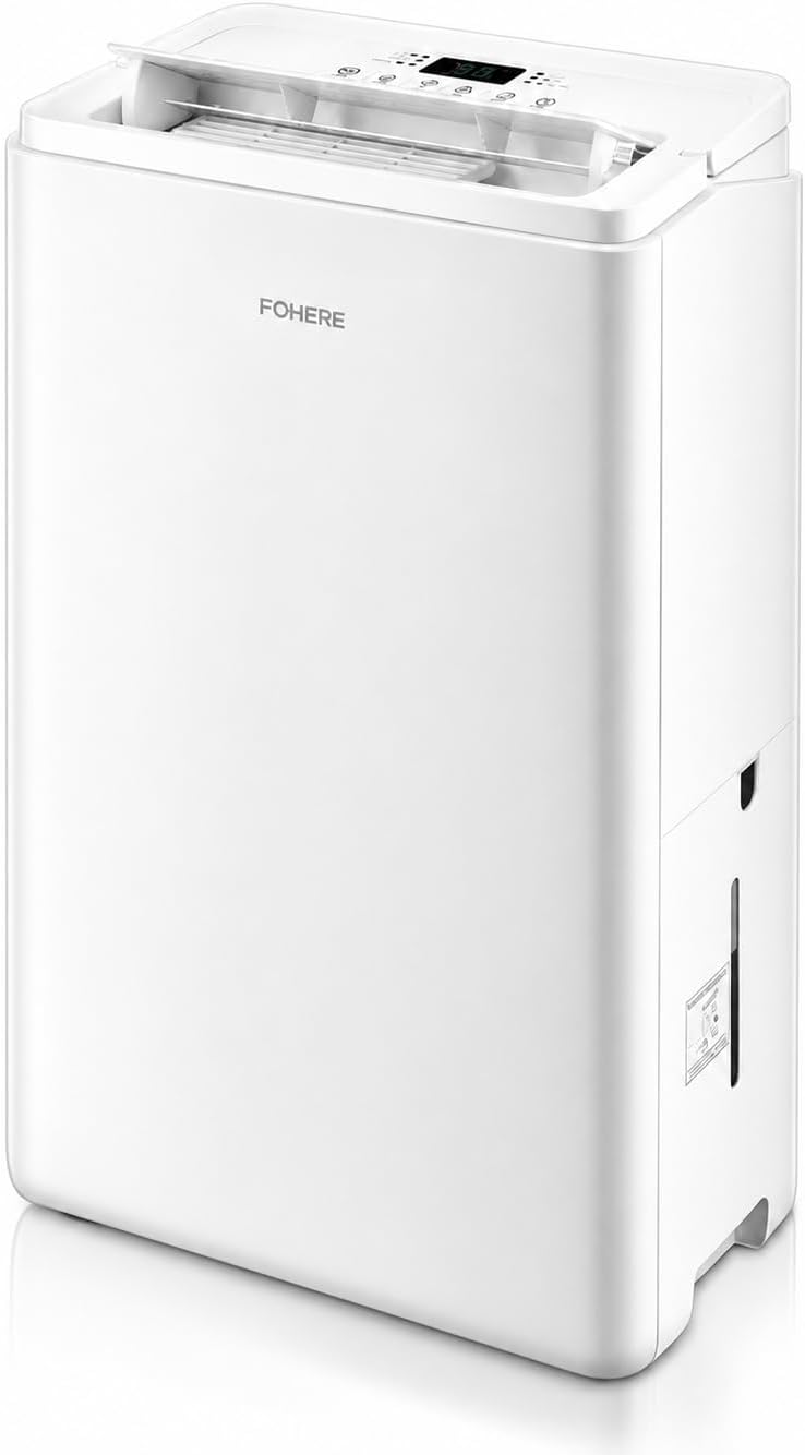 FOHERE Luftentfeuchter, 135 m, 50 m, 30 L, Weiß, /24h mit WLAN-App, Raumentfeuchter bis ²/ ³ für Keller, Bad und Schlafzimmer