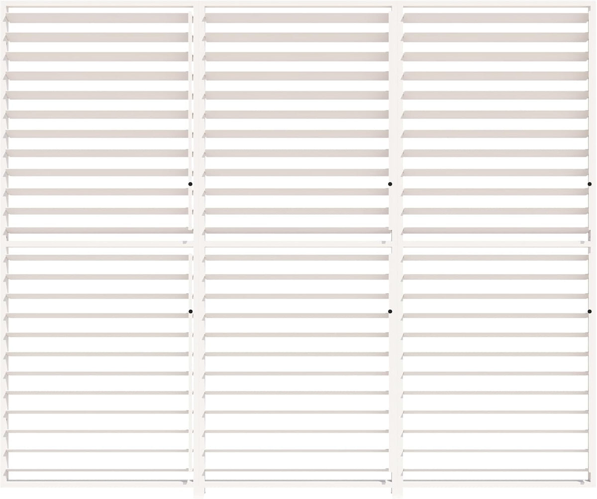 TOOLPORT Pavillon, Weiß, PRIMEYARD 3-teilige Lamellenwand aus Aluminium