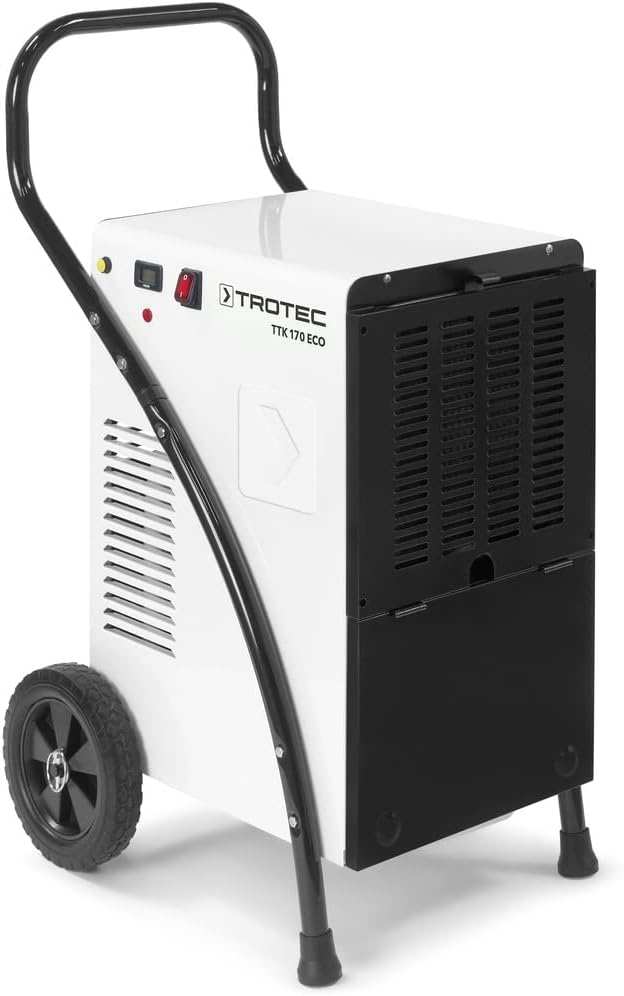 TROTEC Luftentfeuchter, 230 m, 52 L, 90 m, Weiß/Schwarz, TTK 170 ECO, Leistung /Tag, Fläche ² / ³, Bautrockner mit Betriebsstundenzähler