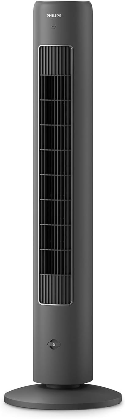 PHILIPS Turmventilator, 105 cm, 40 W, grau, Oszillierender 5000 Serie, Fernbedienung, Timer, 3 Geschwindigkeiten
