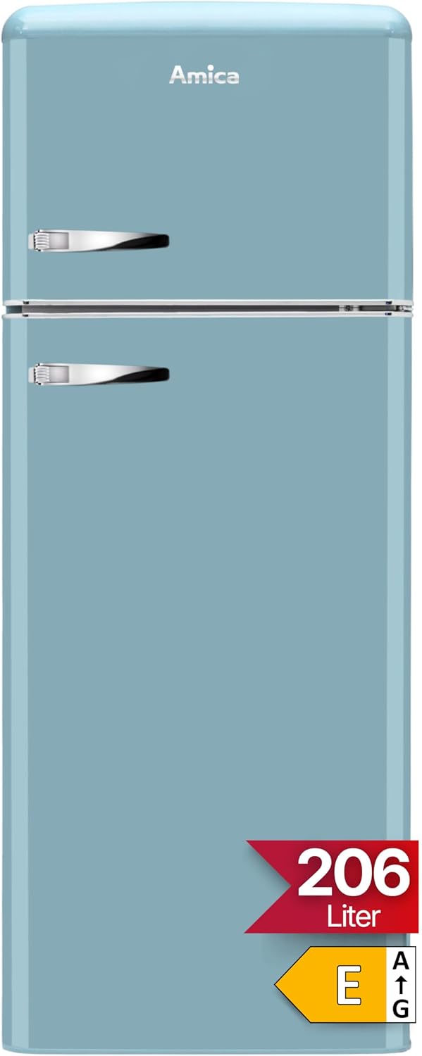 Amica Kühl-Gefrierkombination, 144 x 55 x 62 cm, 206 L, Weiß, Retro KGC 15632 T