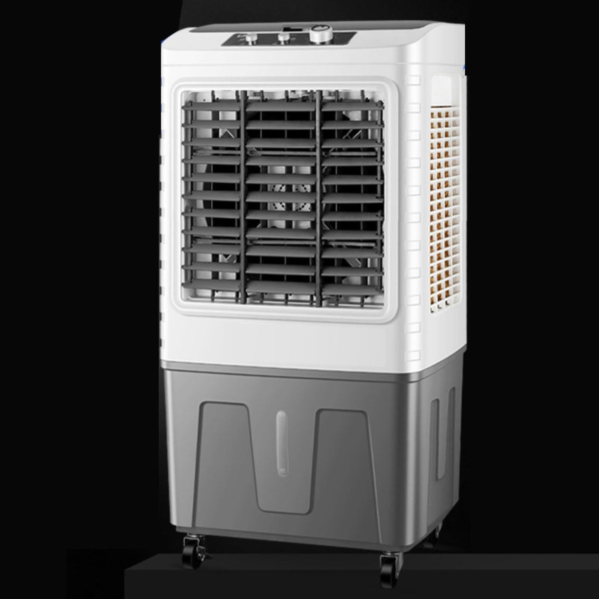 MYUYEE Ventilator, 50 l, Weiß, Tragbarer Verdunstungsluftkühler, 1800 CFM Sumpfkühler mit 120° Oszillation, Tank und 4 Eisboxen