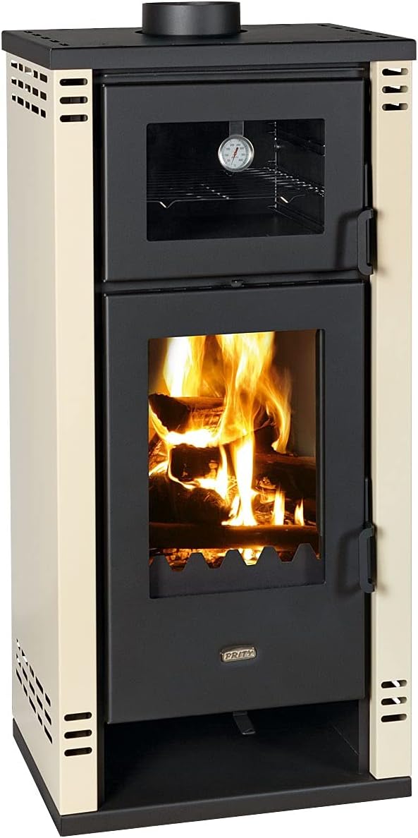 Prity Kaminofen, 8,1 kW, Creme, EEK A+ mit Backfach K2 GT F