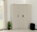 Kleiderschrank Marmex Meble, 143x195x40 cm, Braun, Eck Set 43, Moderner 3-türiger Eckschrank für Schlafzimmer, Ankleidezimmer & Garderobe