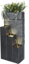 Arnusa Springbrunnen, 101x43x25,5 cm, Grau, Großer BK846 mit LED Beleuchtung Gartenbrunnen
