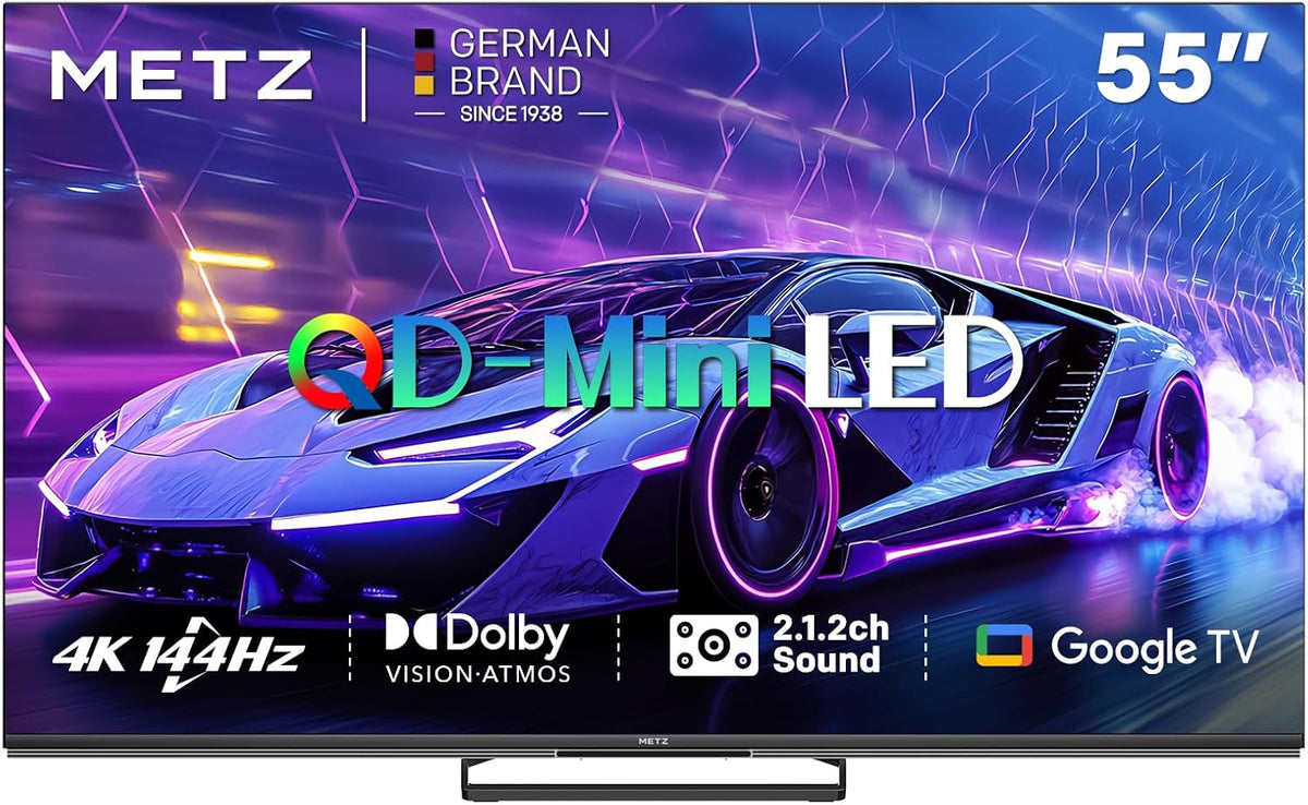 Metz Fernseher, Schwarz, QLED TV 55MNE8000Z 2025 Mod
