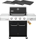Nexgrill Kochfeld, Mehrfarbig, Gourmet Pro 4-Brenner Gasgrill mit Seiten & Plancha, Edelstahl Gasgrill mit porzellanbeschichteten