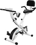 BARWING Fitnessbikes, Weiß/Schwarz, KURONO Stationärer Heimtrainer, 2024 Upgraded 4 IN 1 Foldable Indoor Cycling Bike