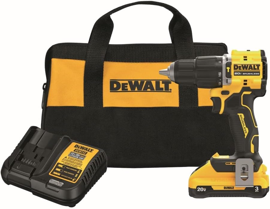 DEWALT Bohrhämmer, 3 Ah, 20 V, Schwarz/Gelb, DCD799L1 MAX ATOMIC COMPACT SERIES Brushless Lithium-Ion