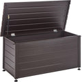 Beliani Aufbewahrungsboxen, 330 L, 330 L, Aluminium, Braun, Gartentruhe Aluminium dunkel wasserfest Kissenbox