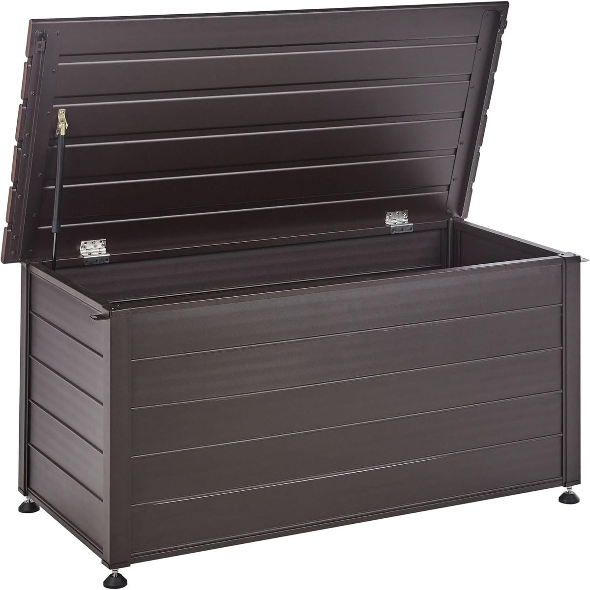 Beliani Aufbewahrungsboxen, 330 L, 330 L, Aluminium, Braun, Gartentruhe Aluminium dunkel wasserfest Kissenbox
