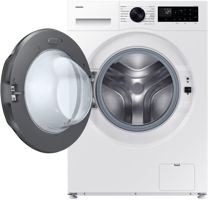Samsung Waschtrockner, 6 kg, Weiß/Grau, AI Ecobubble WD90DG5B15BE, L60 cm, 1400 U/min, Weiß