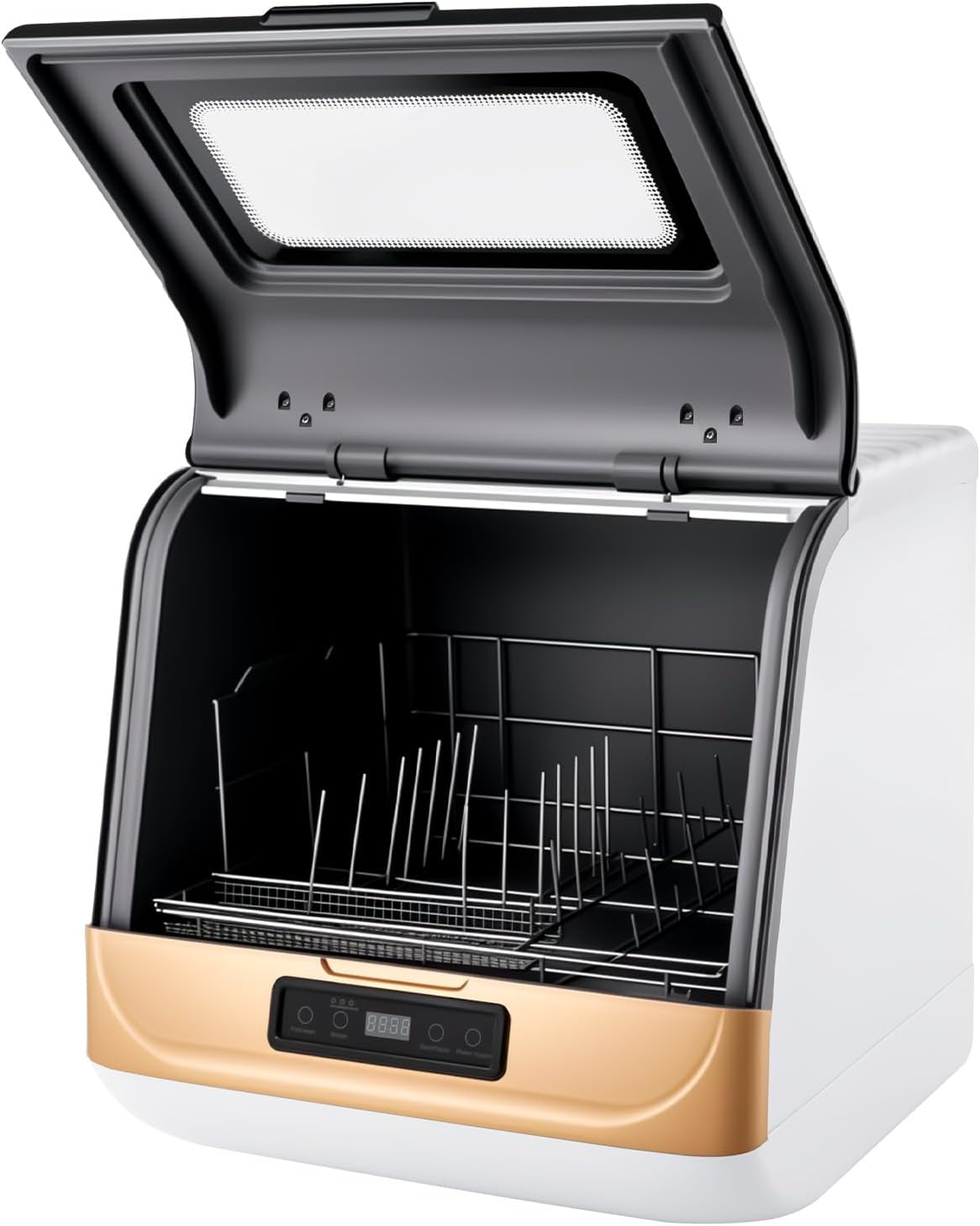 Zalydala Tischgeschirrspüler, 800 W, PP, ABS, Edelstahl, Weiß, Tisch-Geschirrspüler DWS-T05, 4-6 Maßgedecke Kapazität