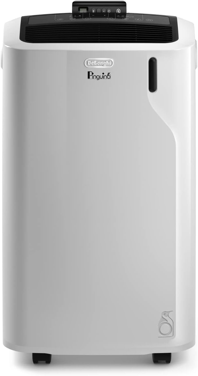 De'Longhi Mobiles Klimagerät, 2,6 kW, 63 dB, 90 m, Weiß, Pinguino PAC EM93 Silent, Klimaanlage für Räume bis zu ³