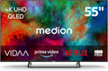 MEDION Fernseher, 138,8 cm, 55 Zoll, Schwarz, Smart TV, QLED (Smart-TV, Dolby Vision HDR, HBO Max, MagentaTV